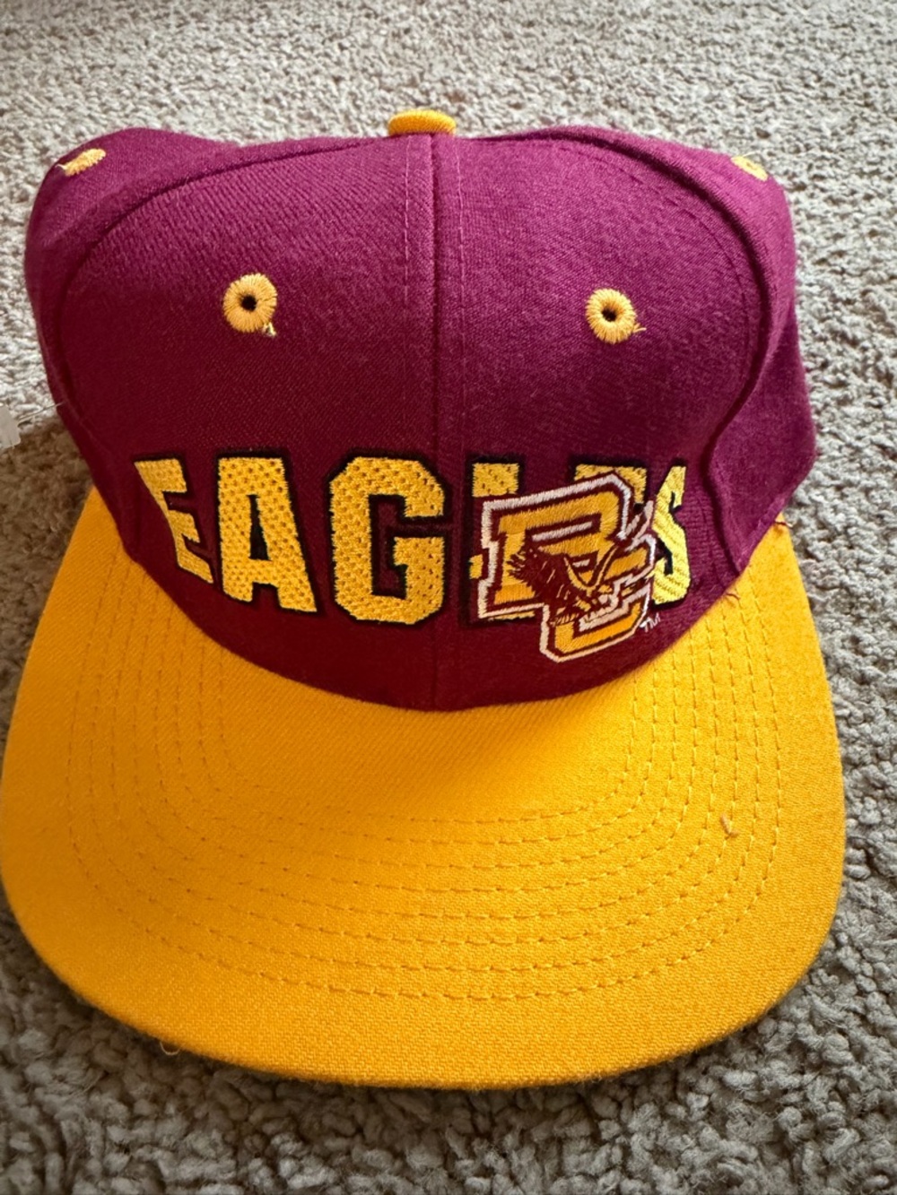 Vintage Top of the World  Maroon and Gold EAGLES Snapback Hat
